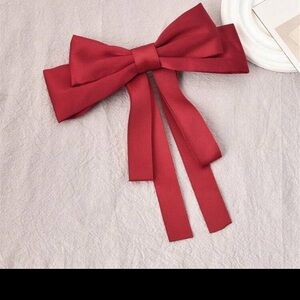 Elegant Red Bow Hair Accessory
